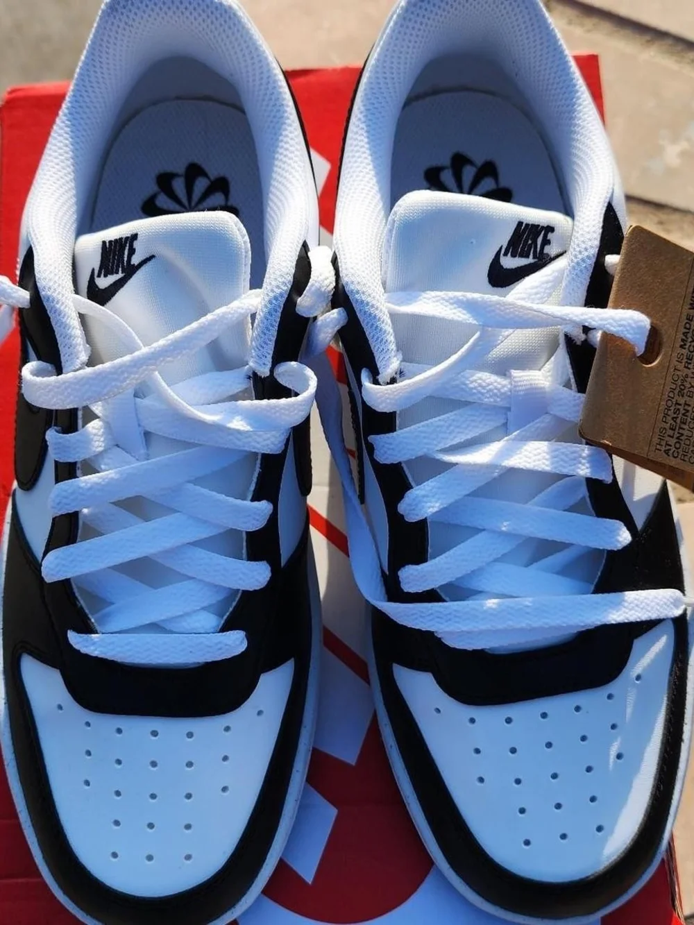 Nike Court Borough Low GS White and Black Sneakers